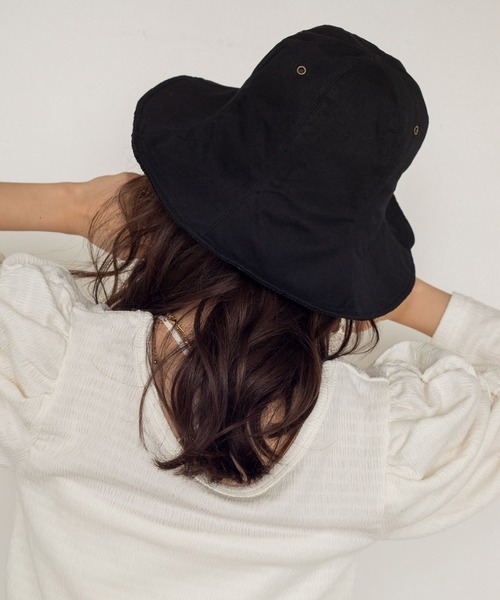 w closet(ダブルクローゼット)の「コーデュロイチューリップハット(ハット・レディース・ブラック/ベージュ・FREE)」の9枚目の写真