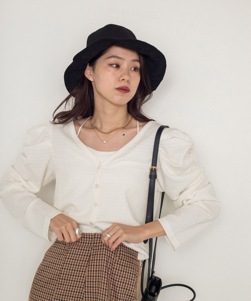 w closet(ダブルクローゼット)の「コーデュロイチューリップハット(ハット・レディース・ブラック/ベージュ・FREE)」の10枚目の写真