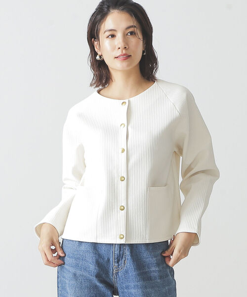 BEAMS LIGHTS(ビームスライツ)の「BEAMS LIGHTS / キルティング スナップ ラグランスリーブ ブルゾン(ブルゾン・レディース・ブラック/ケリー/ホワイト系その他5・ONE SIZE)」の9枚目の写真