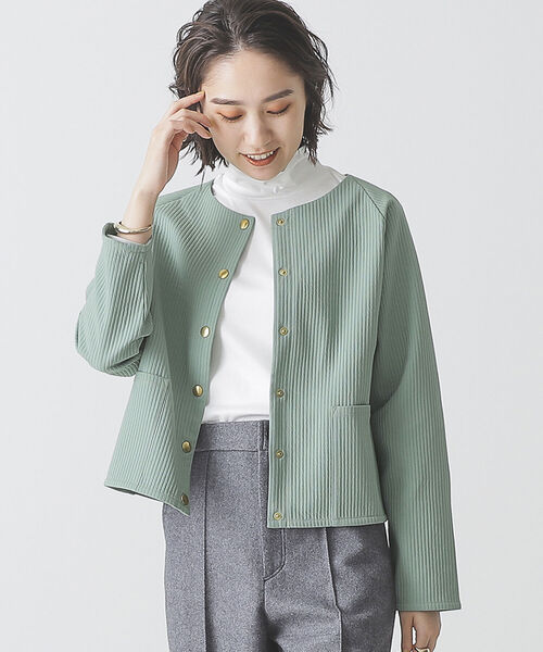 BEAMS LIGHTS(ビームスライツ)の「BEAMS LIGHTS / キルティング スナップ ラグランスリーブ ブルゾン(ブルゾン・レディース・ブラック/ケリー/ホワイト系その他5・ONE SIZE)」の11枚目の写真