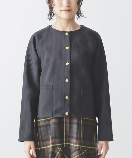 BEAMS LIGHTS(ビームスライツ)の「BEAMS LIGHTS / キルティング スナップ ラグランスリーブ ブルゾン(ブルゾン・レディース・ブラック/ケリー/ホワイト系その他5・ONE SIZE)」の10枚目の写真