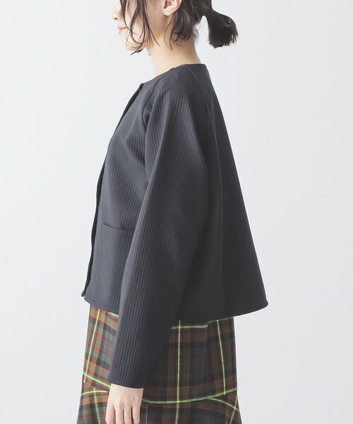 BEAMS LIGHTS(ビームスライツ)の「BEAMS LIGHTS / キルティング スナップ ラグランスリーブ ブルゾン(ブルゾン・レディース・ブラック/ケリー/ホワイト系その他5・ONE SIZE)」の5枚目の写真