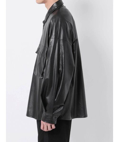 COTORICA（コトリカ）の「フェイクレザーCPOシャツ（シャツ/ブラウス・メンズ・ブラック・LARGE/MEDIUM）」の10枚目の写真