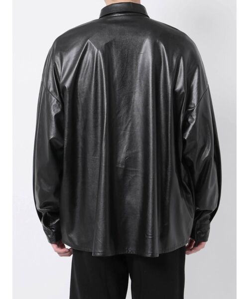 COTORICA（コトリカ）の「フェイクレザーCPOシャツ（シャツ/ブラウス・メンズ・ブラック・LARGE/MEDIUM）」の9枚目の写真