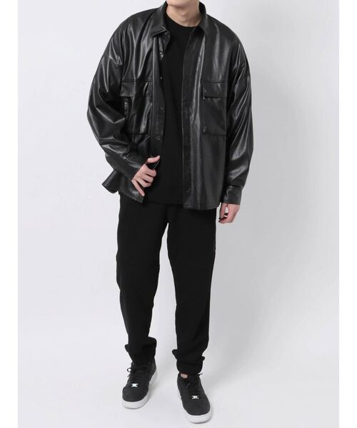 COTORICA（コトリカ）の「フェイクレザーCPOシャツ（シャツ/ブラウス・メンズ・ブラック・LARGE/MEDIUM）」の12枚目の写真