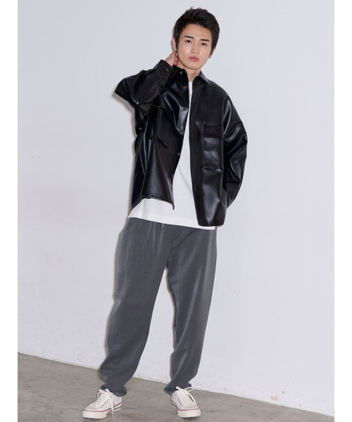 COTORICA（コトリカ）の「フェイクレザーCPOシャツ（シャツ/ブラウス・メンズ・ブラック・LARGE/MEDIUM）」の14枚目の写真