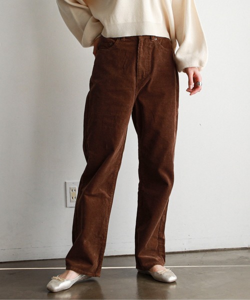 feepur（フェピュール）の「ハイウエストコーデュロイパンツ（その他パンツ・レディース・ベージュ/アイボリー/ブラウン・SMALL/MEDIUM）」の9枚目の写真