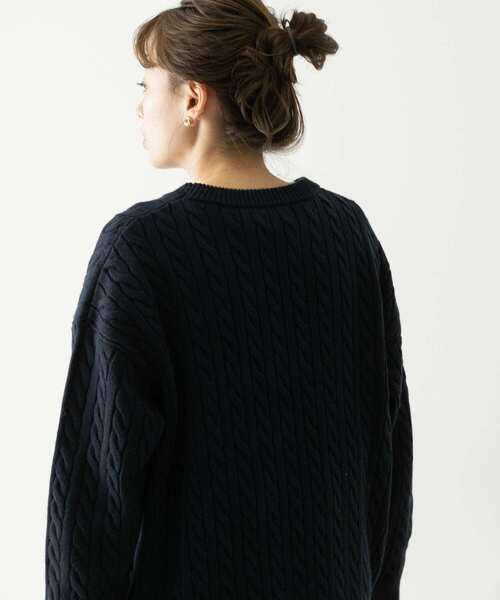 URBAN RESEARCH Sonny Label（アーバンリサーチサニーレーベル）の「『UR TECH』　ウォッシャブルニットケーブルプルオーバー（ニット/セーター・レディース・ピンク/ネイビー/チャコールグレー/ライトベージュ・FREE）」の11枚目の写真