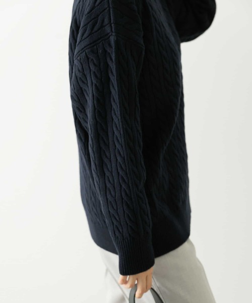 URBAN RESEARCH Sonny Label（アーバンリサーチサニーレーベル）の「『UR TECH』　ウォッシャブルニットケーブルプルオーバー（ニット/セーター・レディース・ピンク/ネイビー/チャコールグレー/ライトベージュ・FREE）」の12枚目の写真