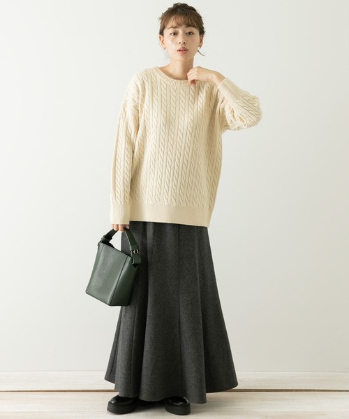 URBAN RESEARCH Sonny Label（アーバンリサーチサニーレーベル）の「『UR TECH』　ウォッシャブルニットケーブルプルオーバー（ニット/セーター・レディース・ピンク/ネイビー/チャコールグレー/ライトベージュ・FREE）」の20枚目の写真