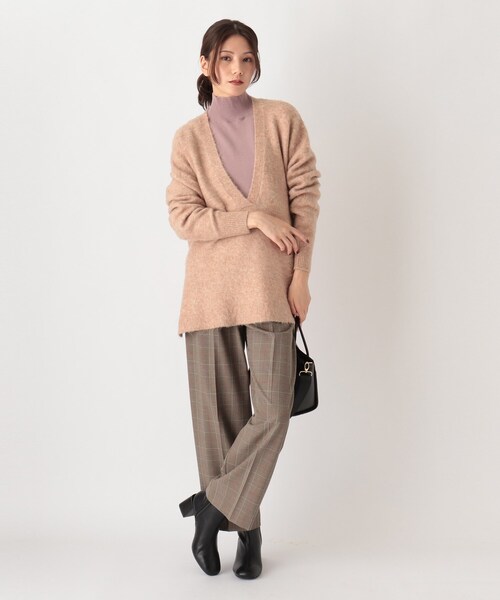 SOUP（スープ）の「◆【モヘヤ混】チュニック丈 深めVネックニット（ニット/セーター・レディース・グレー/ライトパープル/ベージュ・07/11/09）」の13枚目の写真