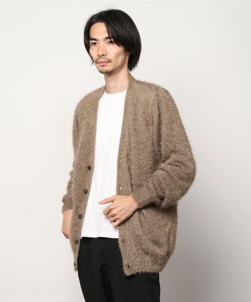 LUSOR（ルーソル）の「LUSOR（ルーソル）フェザーモールカーディガン（カーディガン/ボレロ・メンズ・ブラック/ベージュ/グレー/ホワイト・FREE）」の4枚目の写真