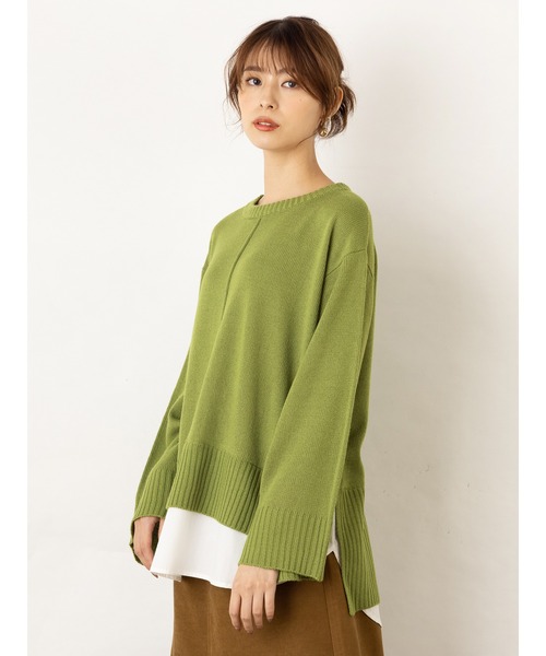 OandI(オーアンドアイ)の「シャツドッキングニット(ニット/セーター・レディース・ブラック/ブルー/グリーン・FREE)」の14枚目の写真