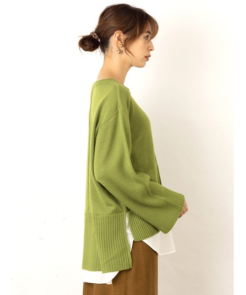 OandI(オーアンドアイ)の「シャツドッキングニット(ニット/セーター・レディース・ブラック/ブルー/グリーン・FREE)」の17枚目の写真