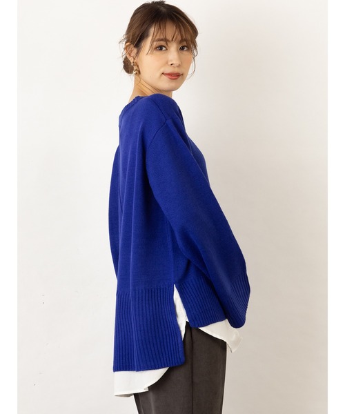 OandI(オーアンドアイ)の「シャツドッキングニット(ニット/セーター・レディース・ブラック/ブルー/グリーン・FREE)」の20枚目の写真