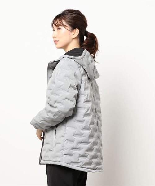 FILA フィラレディース防風蓄熱中綿ジャケットグレーエンボスM