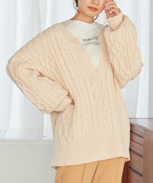 キーネックケーブルプルオーバー 258224