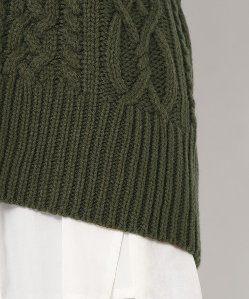 mysty woman（ミスティウーマン）の「キーネックケーブルプルオーバー 258224（ニット/セーター・レディース・アイボリー/カーキ/ライトグレー/ブラウン/ピンク/モカ・FREE）」の19枚目の写真