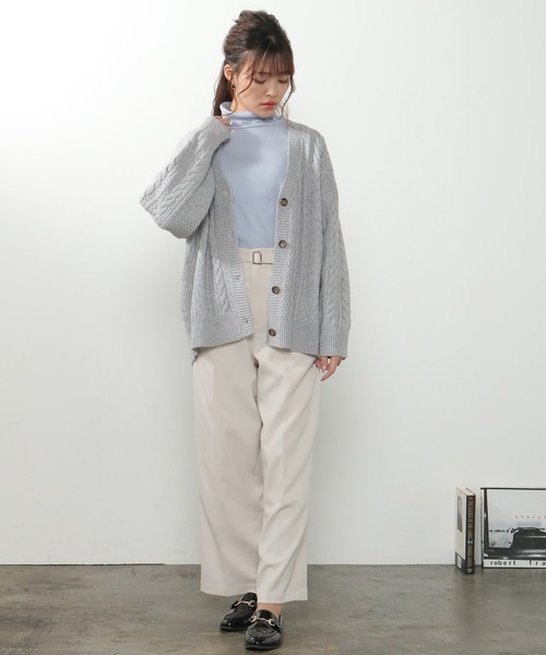 Honeys(ハニーズ)の「メローテレコタートル(Tシャツ/カットソー・レディース・ブルー系その他/ピンク/アイボリー/グレイッシュベージュ/モカ/ブラック/スミクロ/オリーブ・L/LL/M)」の17枚目の写真