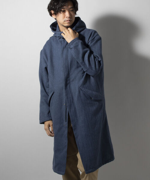 TAION(タイオン)の「【TAION/タイオン】別注 CR HOOD COAT + VEST SET(※LIMONTA EAST使用)(モッズコート・メンズ・ネイビー/グレー/ブルー・MEDIUM/LARGE/X-LARGE)」の1枚目の写真