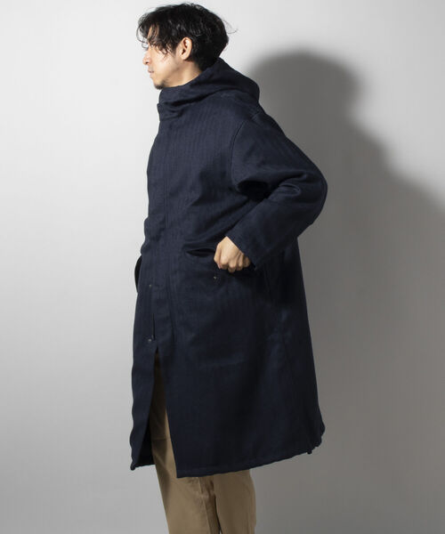 TAION(タイオン)の「【TAION/タイオン】別注 CR HOOD COAT + VEST SET(※LIMONTA EAST使用)(モッズコート・メンズ・ネイビー/グレー/ブルー・MEDIUM/LARGE/X-LARGE)」の4枚目の写真