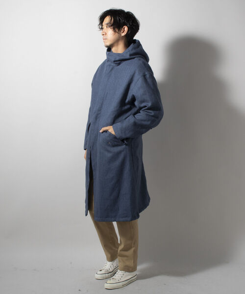 TAION(タイオン)の「【TAION/タイオン】別注 CR HOOD COAT + VEST SET(※LIMONTA EAST使用)(モッズコート・メンズ・ネイビー/グレー/ブルー・MEDIUM/LARGE/X-LARGE)」の8枚目の写真