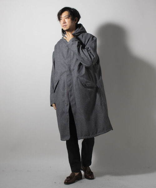 TAION(タイオン)の「【TAION/タイオン】別注 CR HOOD COAT + VEST SET(※LIMONTA EAST使用)(モッズコート・メンズ・ネイビー/グレー/ブルー・MEDIUM/LARGE/X-LARGE)」の5枚目の写真