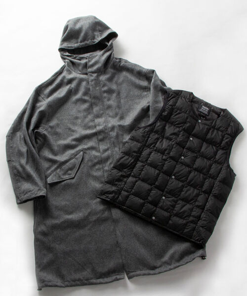 TAION(タイオン)の「【TAION/タイオン】別注 CR HOOD COAT + VEST SET(※LIMONTA EAST使用)(モッズコート・メンズ・ネイビー/グレー/ブルー・MEDIUM/LARGE/X-LARGE)」の6枚目の写真