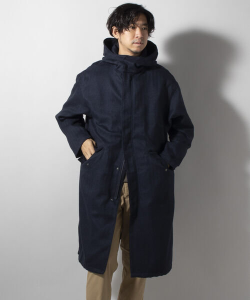 TAION(タイオン)の「【TAION/タイオン】別注 CR HOOD COAT + VEST SET(※LIMONTA EAST使用)(モッズコート・メンズ・ネイビー/グレー/ブルー・MEDIUM/LARGE/X-LARGE)」の3枚目の写真