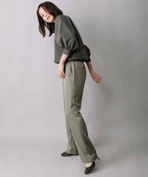 Munich（ミューニック）の「ストレッチジャージパフスリーブプルオーバー（ニット/セーター・レディース・ブラック/ブラウン/カーキ/アイボリー・FREE）」の22枚目の写真