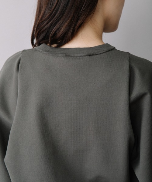 Munich（ミューニック）の「ストレッチジャージパフスリーブプルオーバー（ニット/セーター・レディース・ブラック/ブラウン/カーキ/アイボリー・FREE）」の12枚目の写真