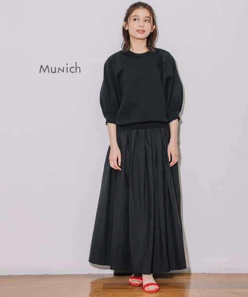 Munich（ミューニック）の「ストレッチジャージパフスリーブプルオーバー（ニット/セーター・レディース・ブラック/ブラウン/カーキ/アイボリー・FREE）」の19枚目の写真