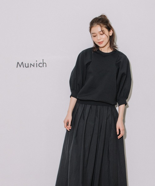 Munich（ミューニック）の「ストレッチジャージパフスリーブプルオーバー（ニット/セーター・レディース・ブラック/ブラウン/カーキ/アイボリー・FREE）」の14枚目の写真