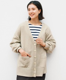 【佐藤かなさんプロデュース】 アヴェクモワ　長めのニットカーディガン〈グレージュ〉