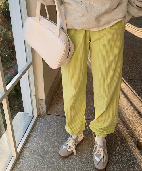 MANGROVE（マングローブ）の「パステルコーデュロイジョガーパンツ（その他パンツ・レディース・ライトグレー/スカイブルー/アイボリー/レモンイエロー/ピンク/ブルー・FREE）」の5枚目の写真