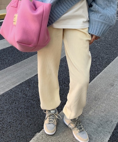 MANGROVE（マングローブ）の「パステルコーデュロイジョガーパンツ（その他パンツ・レディース・ライトグレー/スカイブルー/アイボリー/レモンイエロー/ピンク/ブルー・FREE）」の2枚目の写真