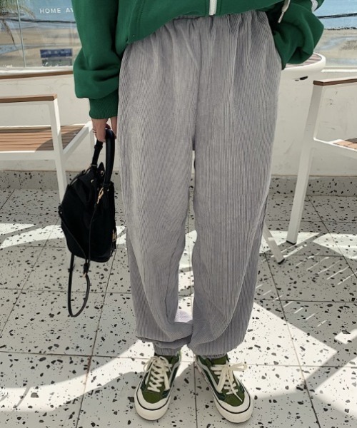 MANGROVE（マングローブ）の「パステルコーデュロイジョガーパンツ（その他パンツ・レディース・ライトグレー/スカイブルー/アイボリー/レモンイエロー/ピンク/ブルー・FREE）」の3枚目の写真