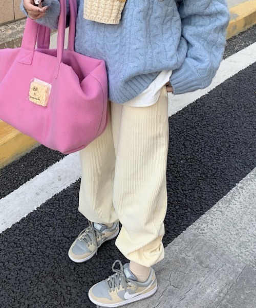 MANGROVE（マングローブ）の「パステルコーデュロイジョガーパンツ（その他パンツ・レディース・ライトグレー/スカイブルー/アイボリー/レモンイエロー/ピンク/ブルー・FREE）」の10枚目の写真