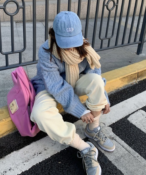 MANGROVE（マングローブ）の「パステルコーデュロイジョガーパンツ（その他パンツ・レディース・ライトグレー/スカイブルー/アイボリー/レモンイエロー/ピンク/ブルー・FREE）」の7枚目の写真