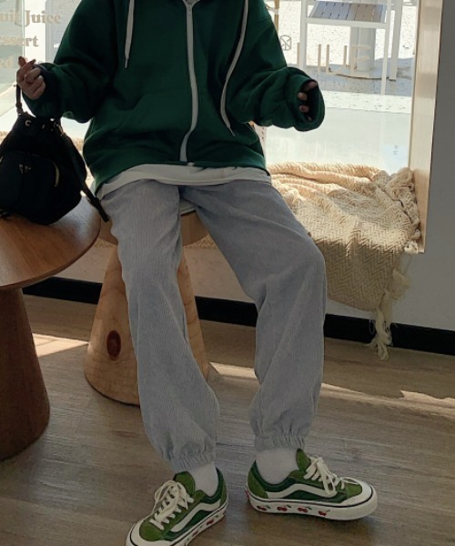 MANGROVE（マングローブ）の「パステルコーデュロイジョガーパンツ（その他パンツ・レディース・ライトグレー/スカイブルー/アイボリー/レモンイエロー/ピンク/ブルー・FREE）」の18枚目の写真