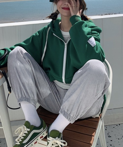 MANGROVE（マングローブ）の「パステルコーデュロイジョガーパンツ（その他パンツ・レディース・ライトグレー/スカイブルー/アイボリー/レモンイエロー/ピンク/ブルー・FREE）」の12枚目の写真