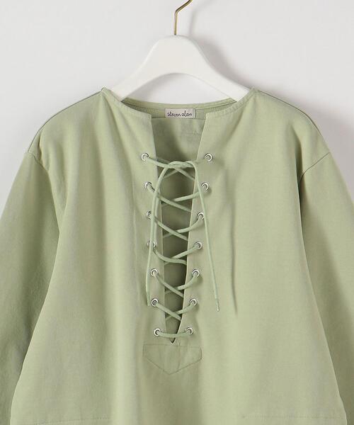 Steven Alan（スティーブンアラン）の「＜Steven Alan＞SWEAT LACE UP PULLOVER/カットソー（Tシャツ/カットソー・レディース・オフホワイト/ライム・FREE）」の19枚目の写真