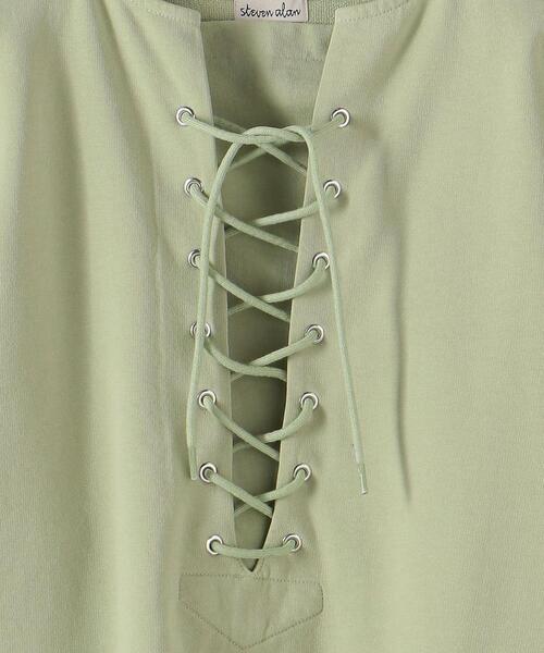 Steven Alan（スティーブンアラン）の「＜Steven Alan＞SWEAT LACE UP PULLOVER/カットソー（Tシャツ/カットソー・レディース・オフホワイト/ライム・FREE）」の10枚目の写真