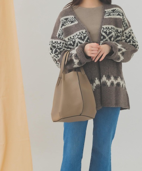 RODE SKO（ロデスコ）の「2WAYタックトートバッグ（トートバッグ・レディース・ブラック/ベージュ/グリーン/グレー/ライトブルー・ONE）」の4枚目の写真