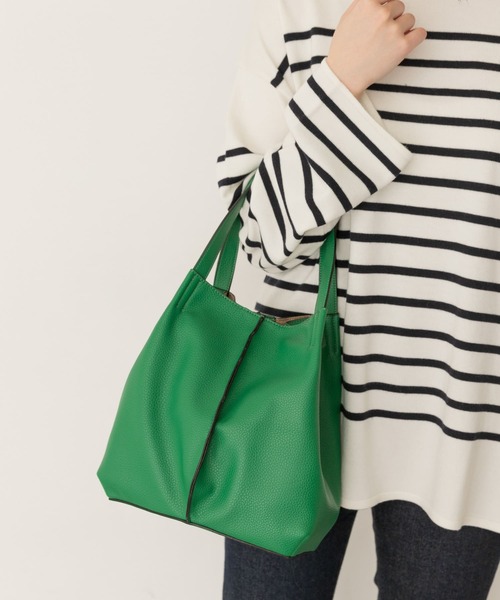 RODE SKO（ロデスコ）の「2WAYタックトートバッグ（トートバッグ・レディース・ブラック/ベージュ/グリーン/グレー/ライトブルー・ONE）」の5枚目の写真