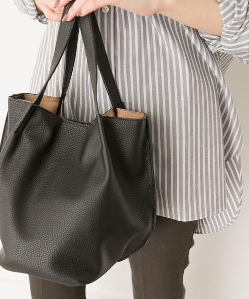 RODE SKO（ロデスコ）の「2WAYタックトートバッグ（トートバッグ・レディース・ブラック/ベージュ/グリーン/グレー/ライトブルー・ONE）」の16枚目の写真