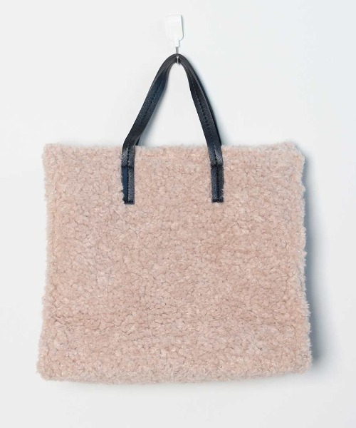 shopnikoniko(ショップニコニコ)の「ボア ミニトートバッグ(トートバッグ・レディース・ブラック/ベージュ・フリー)」の10枚目の写真