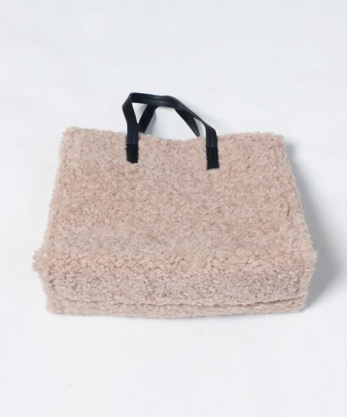 shopnikoniko(ショップニコニコ)の「ボア ミニトートバッグ(トートバッグ・レディース・ブラック/ベージュ・フリー)」の14枚目の写真