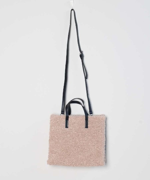 shopnikoniko(ショップニコニコ)の「ボア ミニトートバッグ(トートバッグ・レディース・ブラック/ベージュ・フリー)」の15枚目の写真