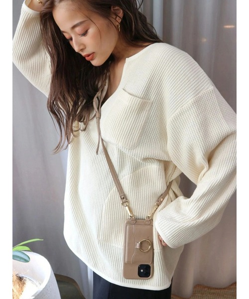 TRUNC(トランクエイティーエイト)の「(iPhone13対応)Shoulder Strap iPhone Case(スマホケース/カバー・レディース・ブラック/ベージュ・FREE)」の13枚目の写真